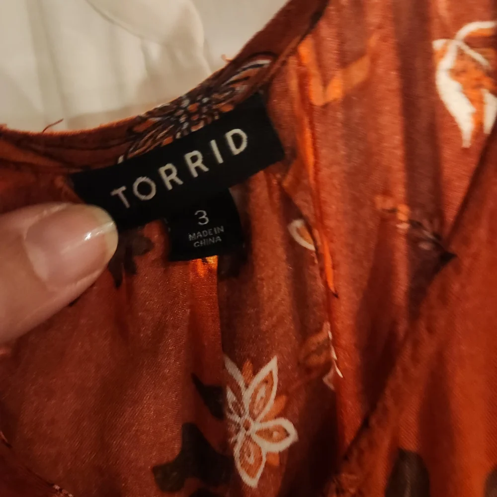 torrid Rust Floral Ruffled Tiered Mini Dress - Picture 2 of 2